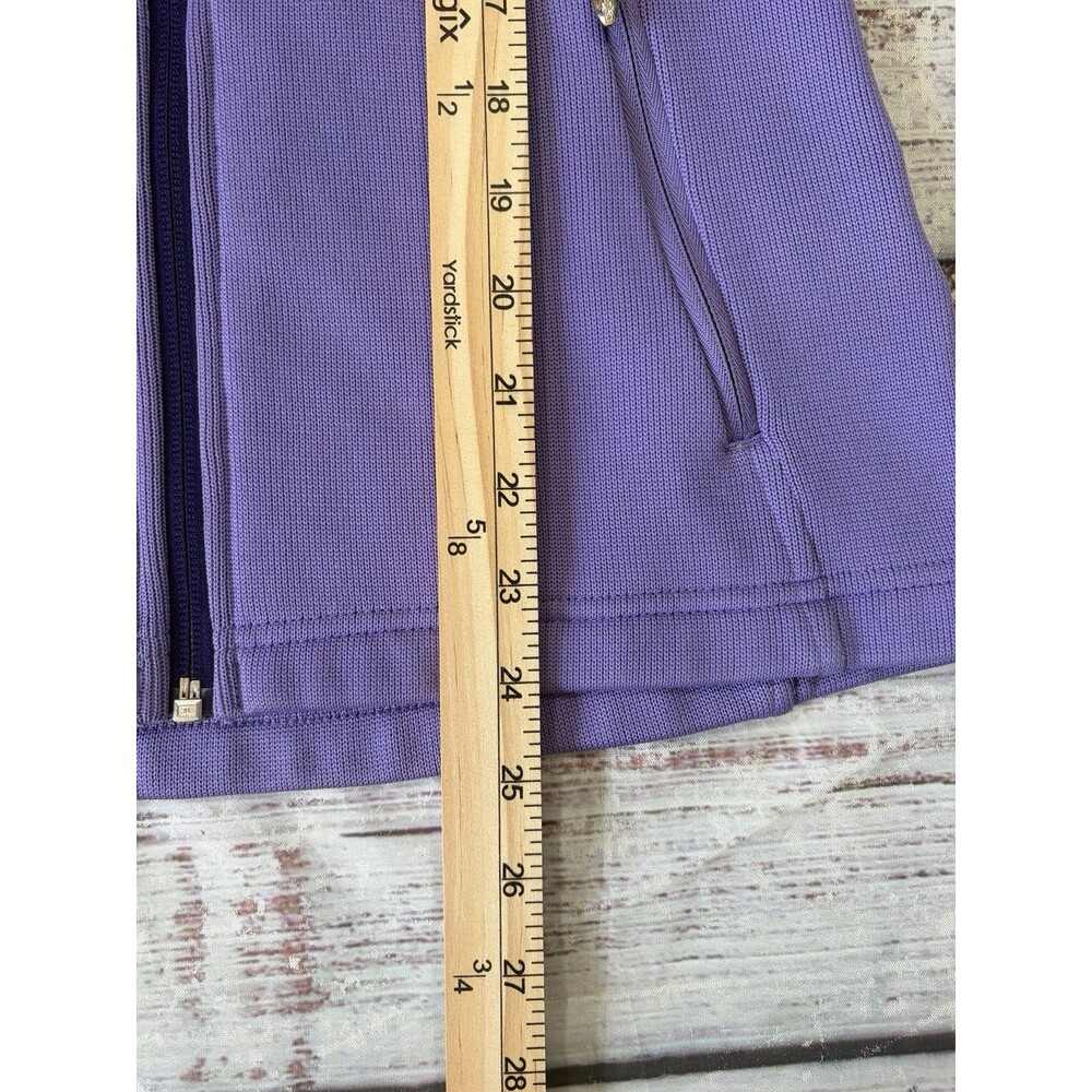 SPYDER Core Ribbed Sweater Jacket Full Zip Up Violet Purple Women’s Large Cotton - Picture 6 of 8